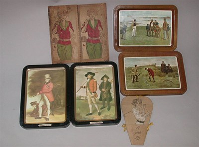 Lot 516 - A cast iron and painted golfer doorstop; three...