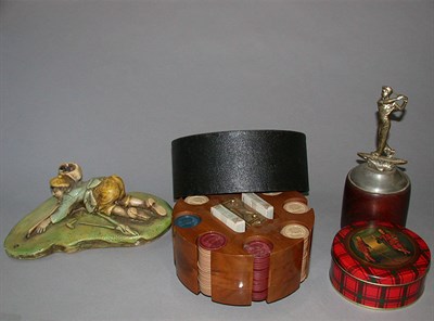 Lot 520 - A patent cylindrical wood revolving poker chip...