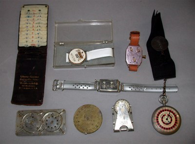 Lot 495 - A Dormie "watch" golf scorer; a "handy" brass...