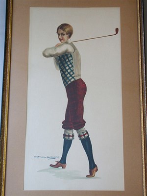 Lot 545 - After F. EARL CHRISTY: Four Golfing Ladies,...