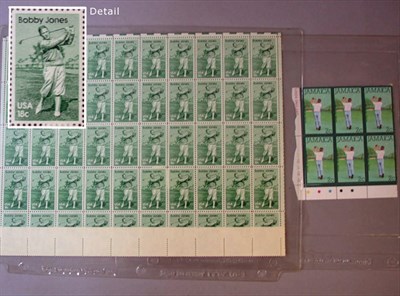 Lot 531 - A sheet of 50 Bobby Jones postage stamps,...