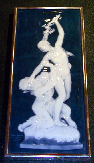Lot 459 - French Pate Sur Pate Plaque Depicting a nymph...