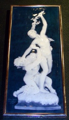 Lot 459 - French Pate Sur Pate Plaque Depicting a nymph...
