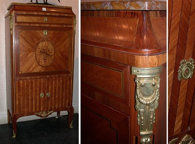 Lot 724 - Louis XV Style Marquetry Secretaire a Abattant...