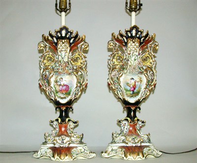 Lot 641 - Pair of French Porcelain Vases Each...