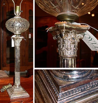 Lot 524 - George III Style Silver Plated Lamp