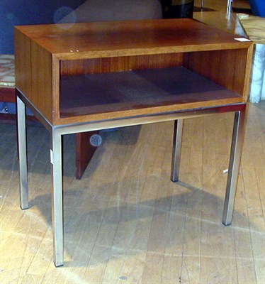 Lot 129 - Knoll Chrome and Walnut Side Table Height 26...
