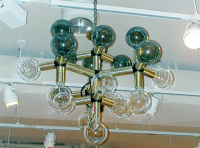 Lot 148 - Brushed Chrome Twenty-Light Chandelier...