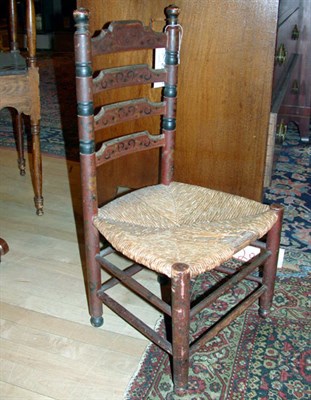 Lot 359 - Child's Painted Ladderback Chair 19th Century...