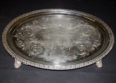Lot 526 - N. Harding & Co. Coin Silver Footed Tray Of...