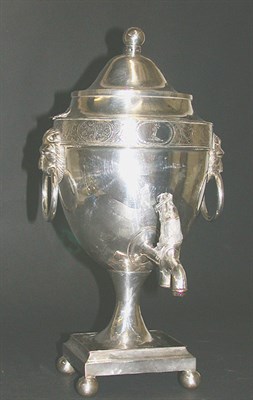 Lot 524 - Silver Plated Hot Water Urn With lion ring...