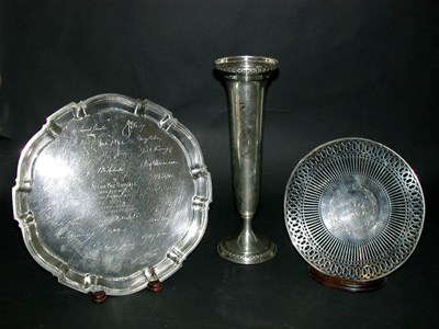 Lot 523 - Two American Sterling Silver Salvers and a...