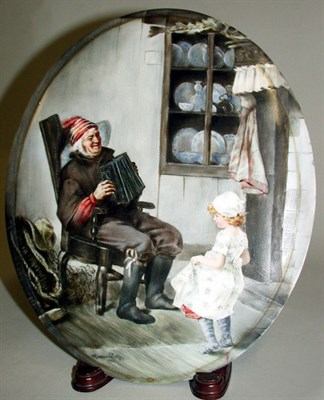 Lot 649 - Continental Porcelain Plaque Painted by...