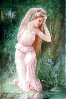 Lot 647 - French Porcelain Plaque Painted by Florence S....