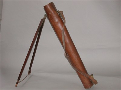 Lot 304 - An early hide club carrier tube, 3 1/2" dia.,...