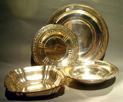 Lot 472 - Group of Four Sterling Silver Bowls and Plates...