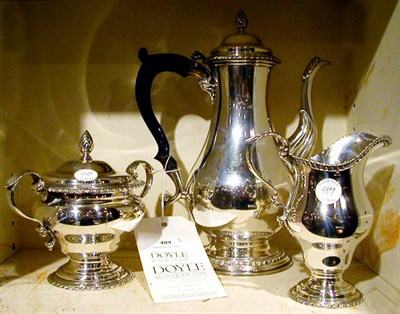 Lot 489 - Continental Silver Three-Piece Coffee Service...