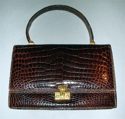 Lot 293 - Brown Alligator Afternoon Bag French, early...