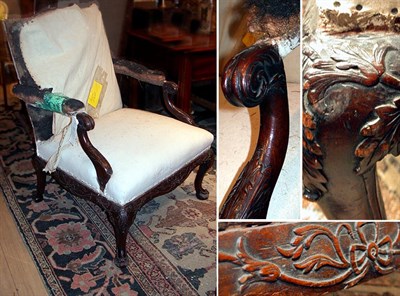 Lot 272 - George III Mahogany Library Chair 18th Century...