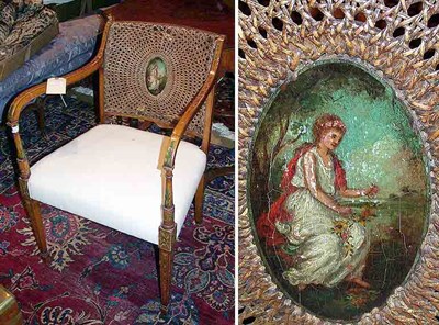 Lot 565 - Edwardian Painted Satinwood Armchair