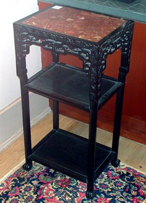 Lot 598 - Chinese Carved Hardwood Stand With an inset...