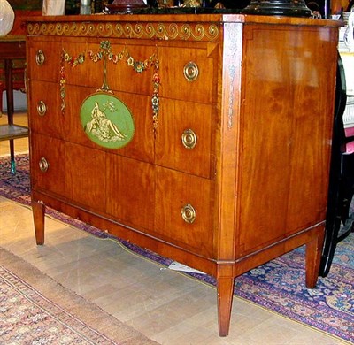 Lot 445 - Edwardian Painted Satinwood Chest of Drawers...