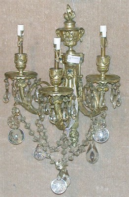 Lot 463 - Louis XVI Style Patinated-Bronze Three-Light...