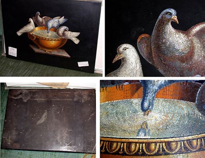 Lot 518 - Italian Micromosaic Plaque Depicting doves...