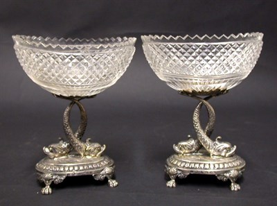 Lot 544 - Pair of Continental Silver Mounted Cut Glass...
