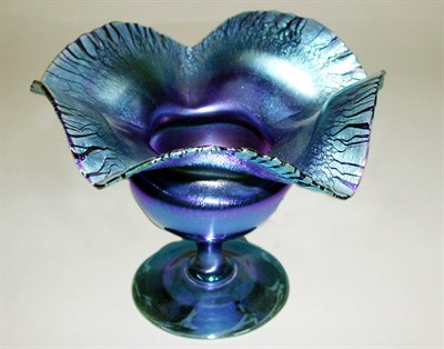 Lot 242 - Tiffany Favrile Glass Compote Of ruffled form,...
