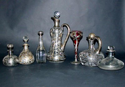 Lot 540 - Miscellaneous Group of Silver Overlaid Glass...
