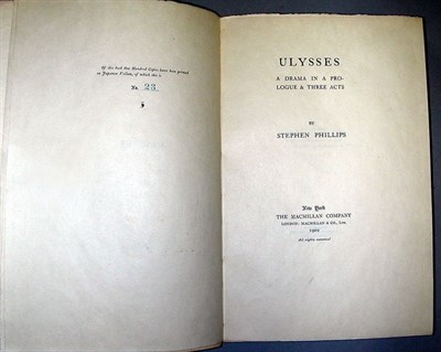 Lot 113 - PHILLIPS, STEPHEN Ulysses. A Drama in a...