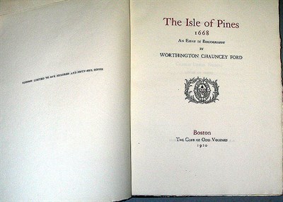 Lot 88 - FORD, WORTHINGTON CHAUNCEY The Isle of Pines...
