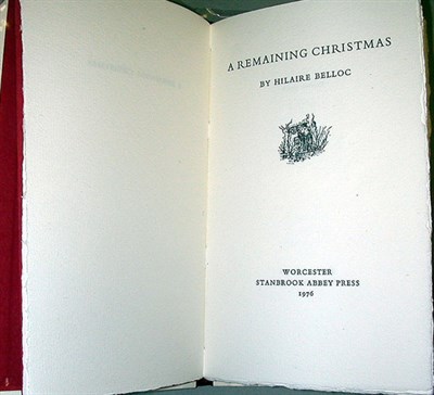Lot 122 - [STANBROOK ABBEY PRESS] BELLOC, HILAIRE 8vo,...