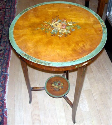 Lot 624 - Edwardian Painted Satinwood Table The circular...