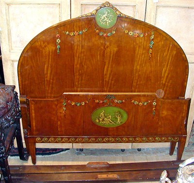 Lot 426 - Edwardian Satinwood Bed The headboard painted...