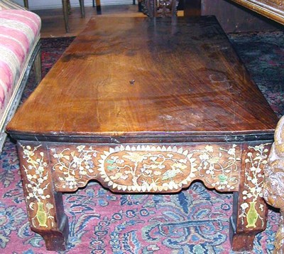 Lot 608 - Chinese Hardwood Low Table Decorated with a...
