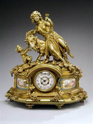 Lot 588 - Louis XV Style Gilt-Bronze and Porcelain Clock...