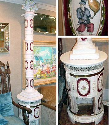 Lot 302 - Continental Glazed Earthenware Stove With...