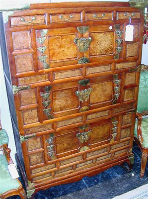 Lot 204 - Korean Brass Mounted Soft Wood Chest on Stand