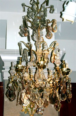 Lot 624 - Louis XV Style Gilt-Metal and Glass Chandelier