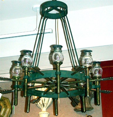 Lot 625 - Directoire Style Tole Painted Eight-Light...