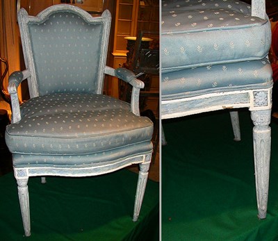 Lot 221 - Pair of Louis XVI Style Painted and...
