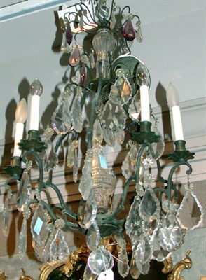 Lot 637 - Louis XV Style Patinated Metal and Cut Glass...