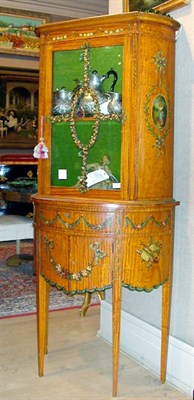 Lot 321 - Edwardian Painted Satinwood Vitrine The upper...