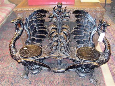 Lot 313 - Rococo Style Painted Carved Wood Bench...