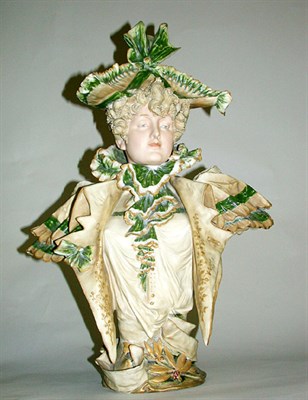 Lot 376 - Teplitz Porcelain Bust Of an elegantly dressed...