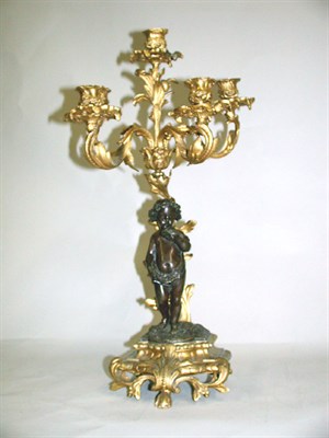Lot 374 - Louis XV Style Gilt and Patinated-Bronze...