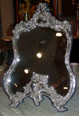 Lot 538 - Rococo Style Silver Framed Mirror The...