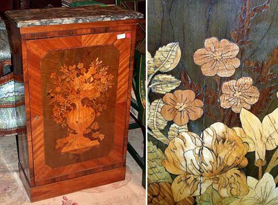 Lot 234 - Pair of Louis XVI Marquetry Inlaid Burl-Wood...